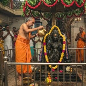 "Shani Grah Shanti Pooja Havan Ritual" "Lord Shani Dev Worship for Shanti Puja" "Pandit Performing Shani Grah Shanti Puja at Mahakal Guru Shop"